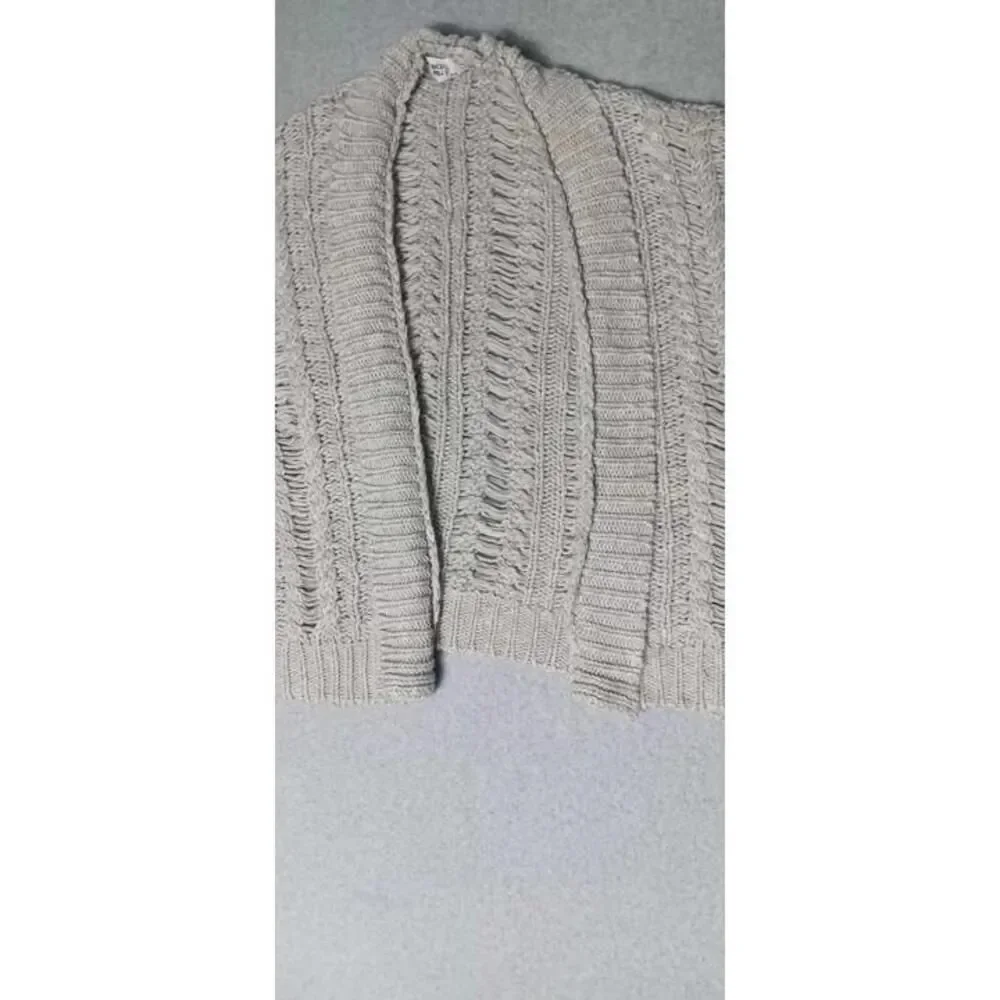 Princess Polly Crochet Open Front Cardigan Womens Size S/M Gray Mixed Knit - Picture 5 of 11